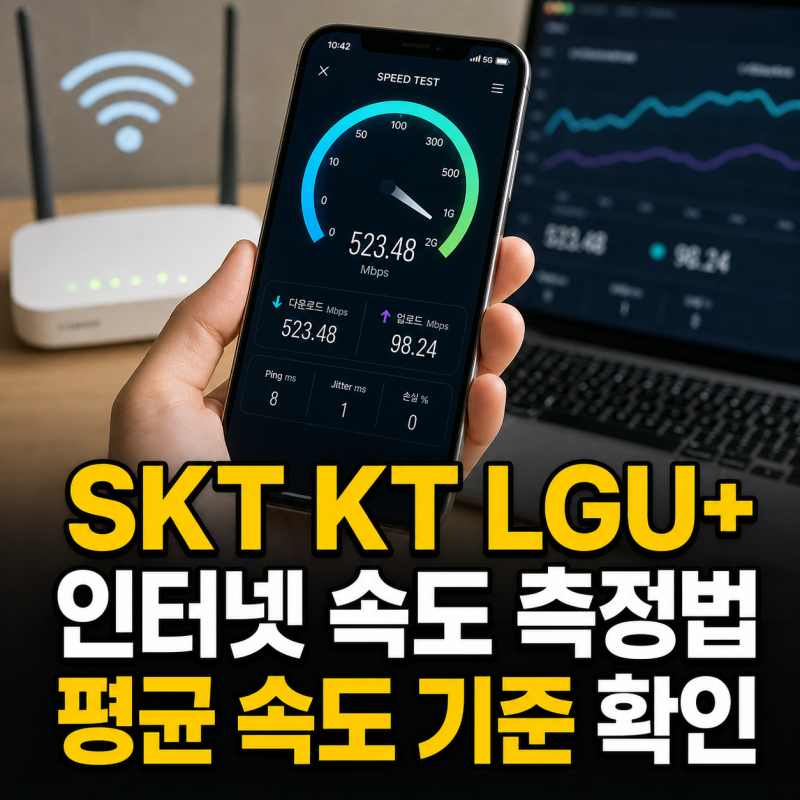 SKT KT LGU 인터넷 속도 측정법과 평균 속도 기준