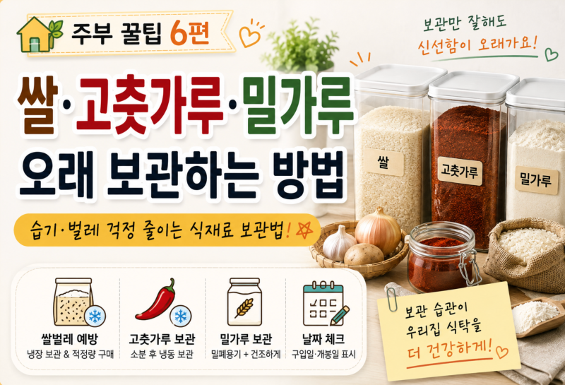 [주부 꿀팁 6편] 쌀·고춧가루·밀가루 오래 보관하는 방법