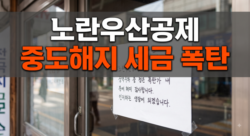 노란우산공제 중도 해지하면 얼마 돌아오나 — 해지방법·단점·세금 완벽 총정리
