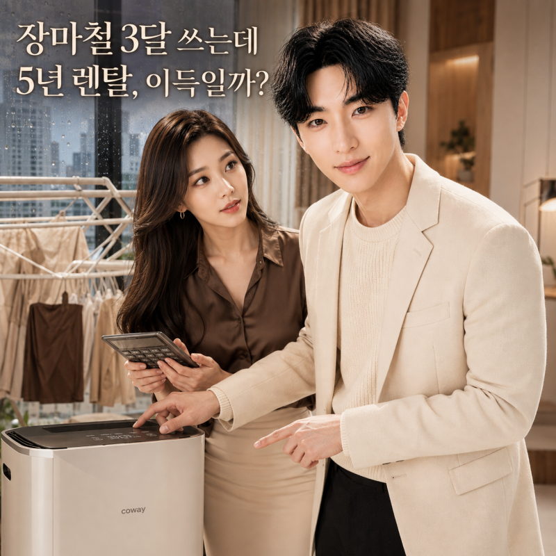 코웨이 제습기 렌탈 비용, 장마철 빨래건조 위주라면 약정 전체 총비용 따져봐야 할까? (실제....