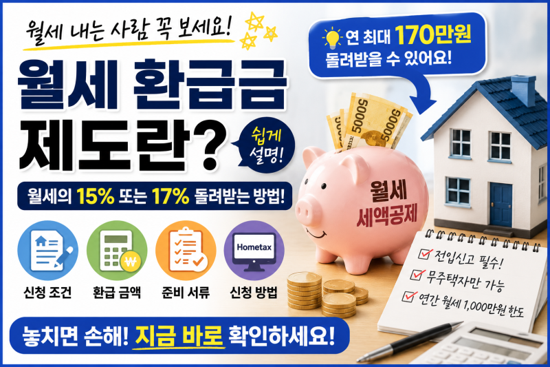 월세 환급금?｜월세 세액공제로 얼마나 돌려받을까? 신청 조건·방법 쉽게 정리