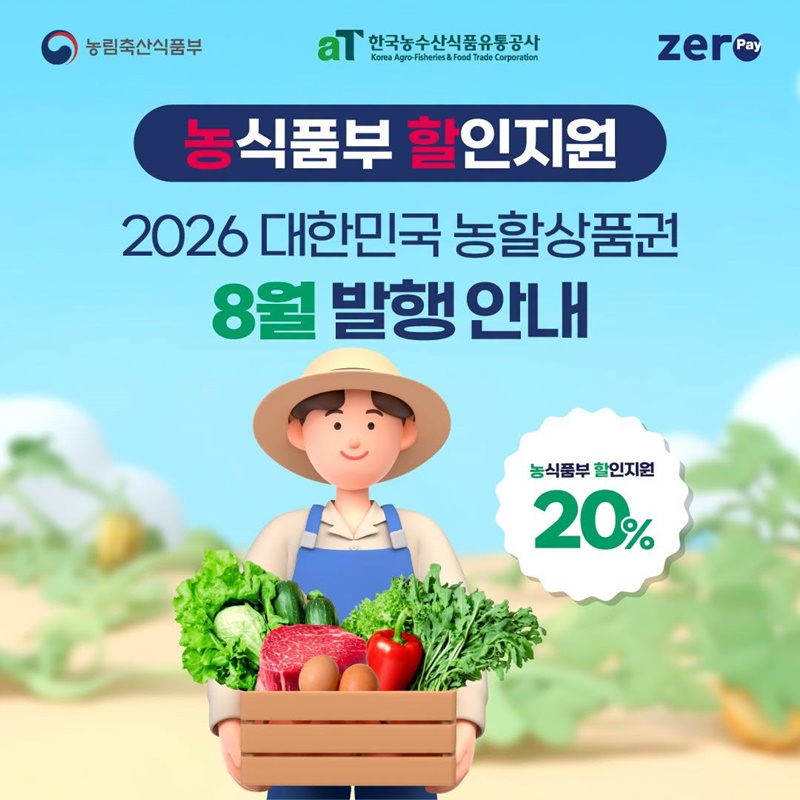 2026년 8월 대한민국 농할상품권 구매방법 일정 사용처 총정리 (20% 할인)