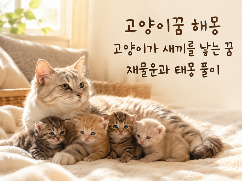 고양이꿈 해몽 고양이가 새끼를 낳는 꿈, 재물운과 태몽 풀이