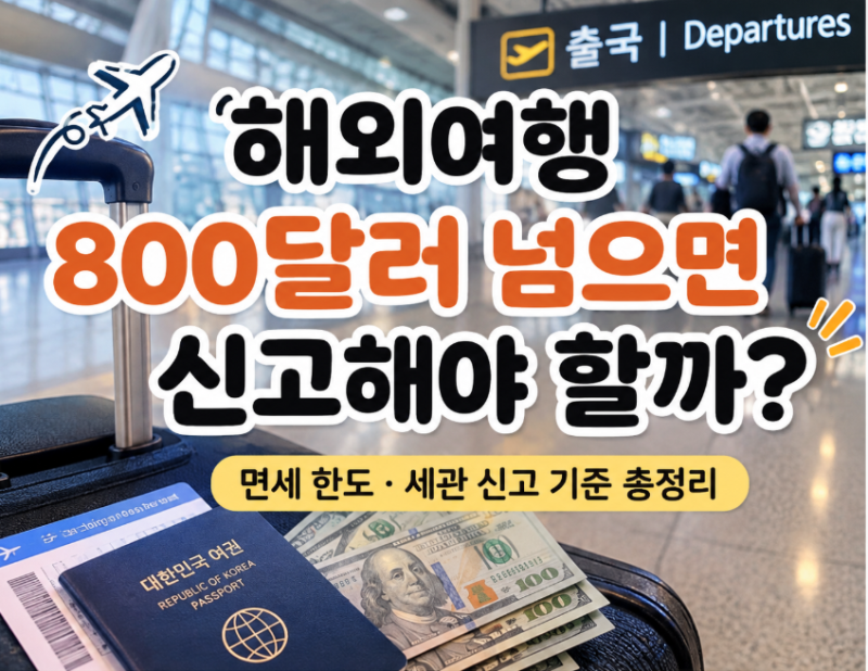 해외여행 800달러 넘으면 신고해야 할까? 면세 한도·세관 신고 기준 총정리
