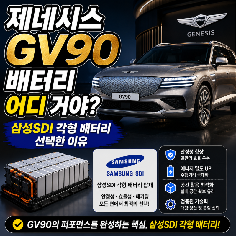 제네시스 GV90 배터리 어디 거야? 삼성SDI 각형 배터리 선택한 이유
