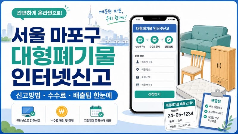 서울 마포구 대형폐기물 인터넷신고 방법과 수수료·배출 절차 총정리