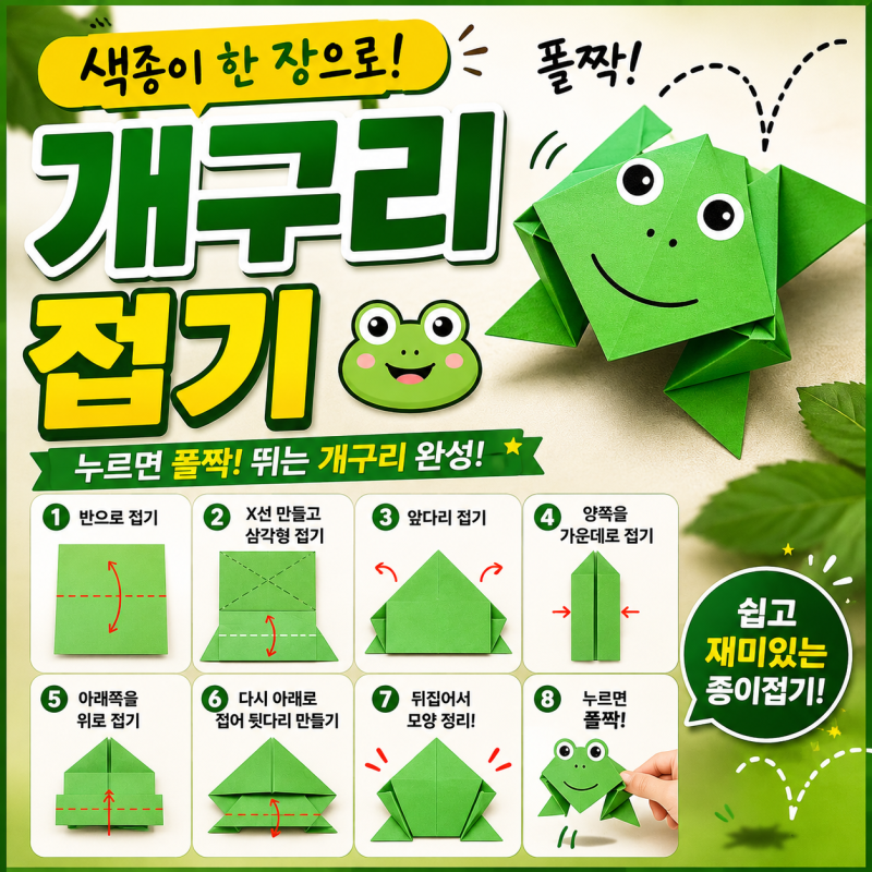 개구리 접기, 색종이 한 장으로 쉽게 만드는 방법