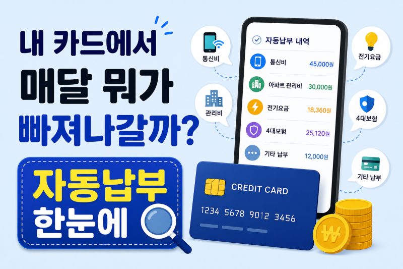 내 카드에서 매달 뭐가 빠져나갈까? 카드 자동납부 통합조회 방법