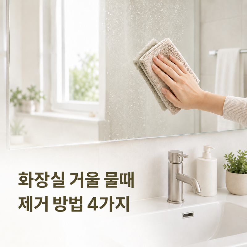 화장실 거울 물때 제거, 닦을수록 뿌옇다면? 꿀팁 4가지