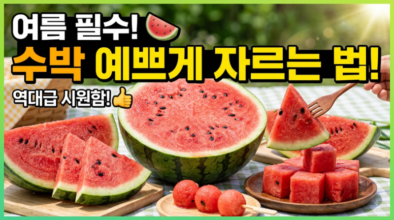 손에 즙 안 묻히고 얌전하게! 수박 예쁘게 자르는 법 & 보관 노하우