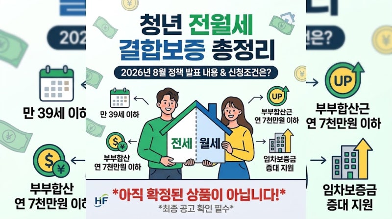 청년 전월세결합보증 총정리｜2026년 8월 발표 내용과 신청조건은?