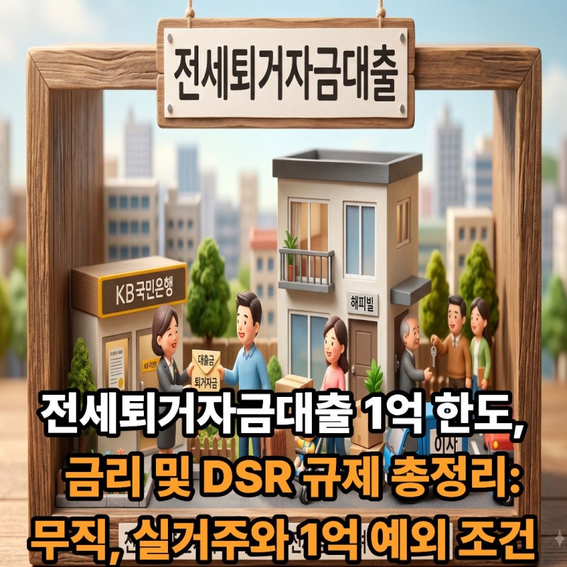 전세퇴거자금대출 1억 한도, 금리 및 DSR 규제 총정리: 무직, 실거주와 1억 예외 조건