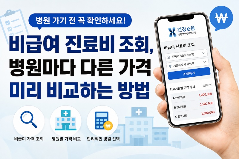 비급여 진료비 조회, 병원마다 다른 가격 미리 비교하는 방법