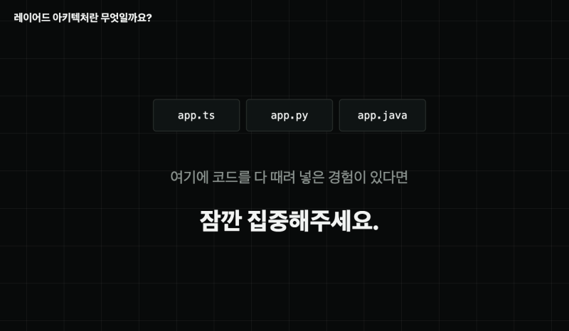 레이어드 아키텍쳐란? 왜 코드를 나눠야할까 Layered Architecture 01편