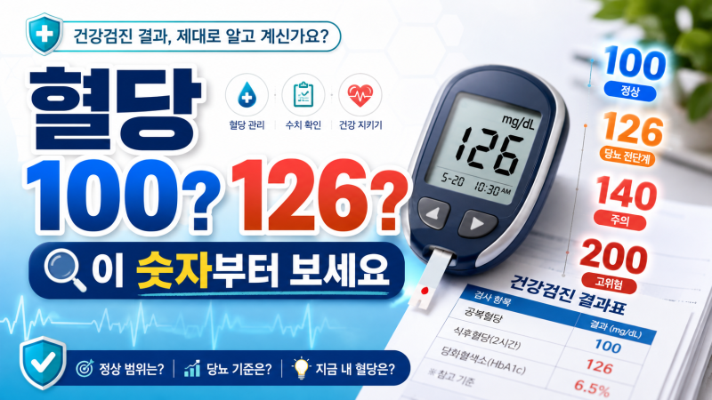 혈당 정상수치, 100이면 괜찮을까?｜공복 100·126, 식후 140·200 숫자의 뜻