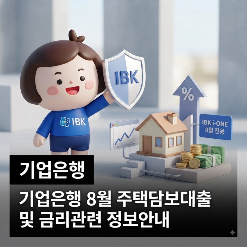 기업은행 8월 주택담보대출 금리 총정리("묵묵히 걷는 자가 결국 도착한다" ) – IBK주택담보....
