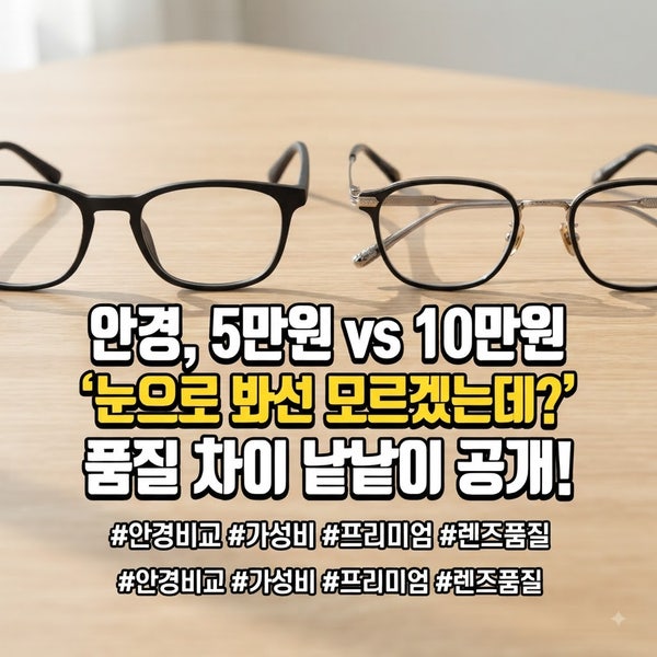 안경 5만원 vs 10만원 안경 차이, "싼 게 비지떡?" 10년 차 안경러의 솔직 비교
