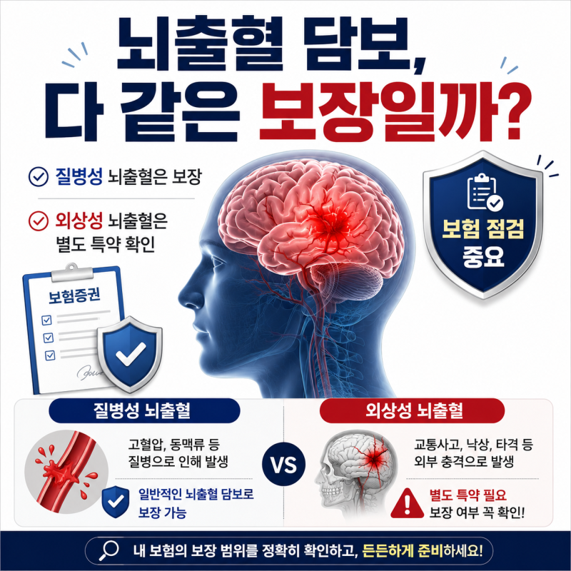뇌출혈 보험, 사고로 생긴 외상성 뇌출혈도 보장될까요?