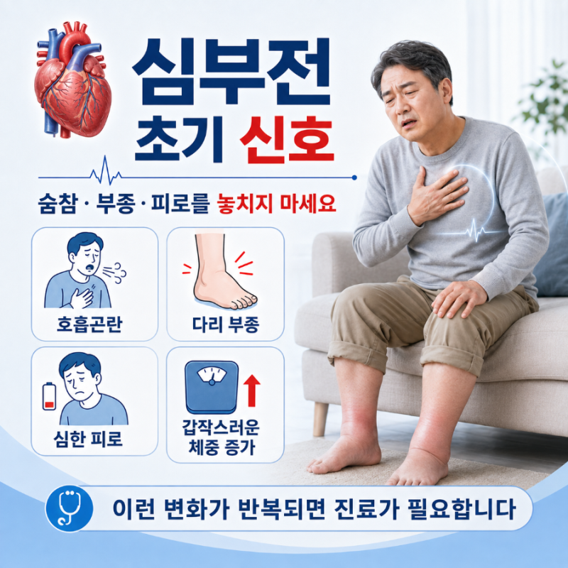 심부전 증상, 원인, 검사, 치료, 식사관리 등 핵심정리