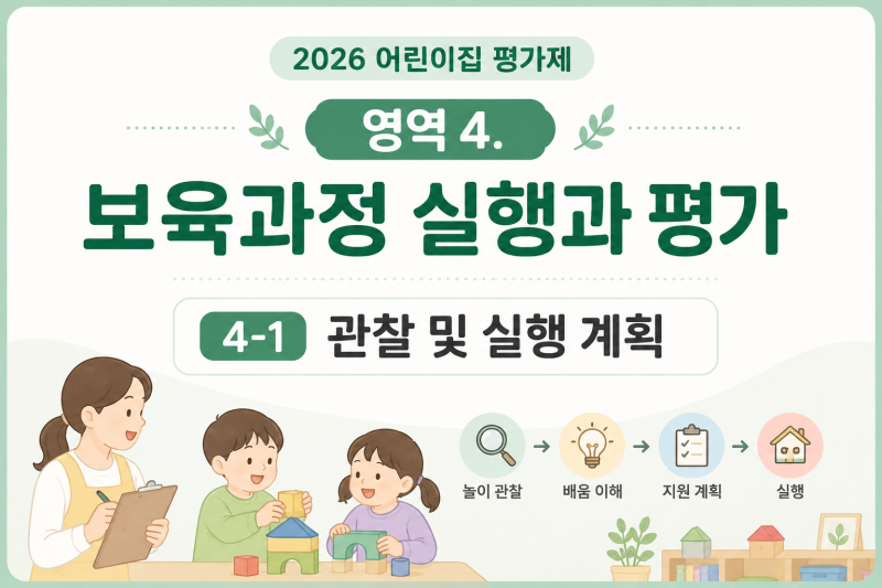 2026 어린이집 평가제 4-1 관찰 및 실행 계획, 보육일지 어떻게 작성해야 할까?