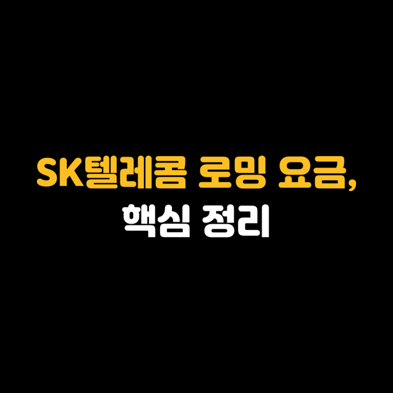 SK텔레콤 로밍 요금 혜택 핵심 정리해봄