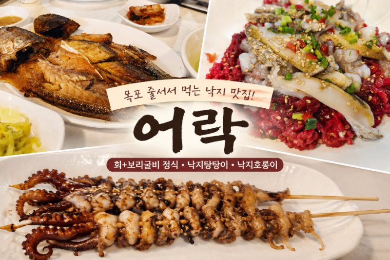 목포에서 줄 서서 먹는 낙지 맛집, 어락｜회+보리굴비부터 낙지탕탕이·낙지호롱이까지