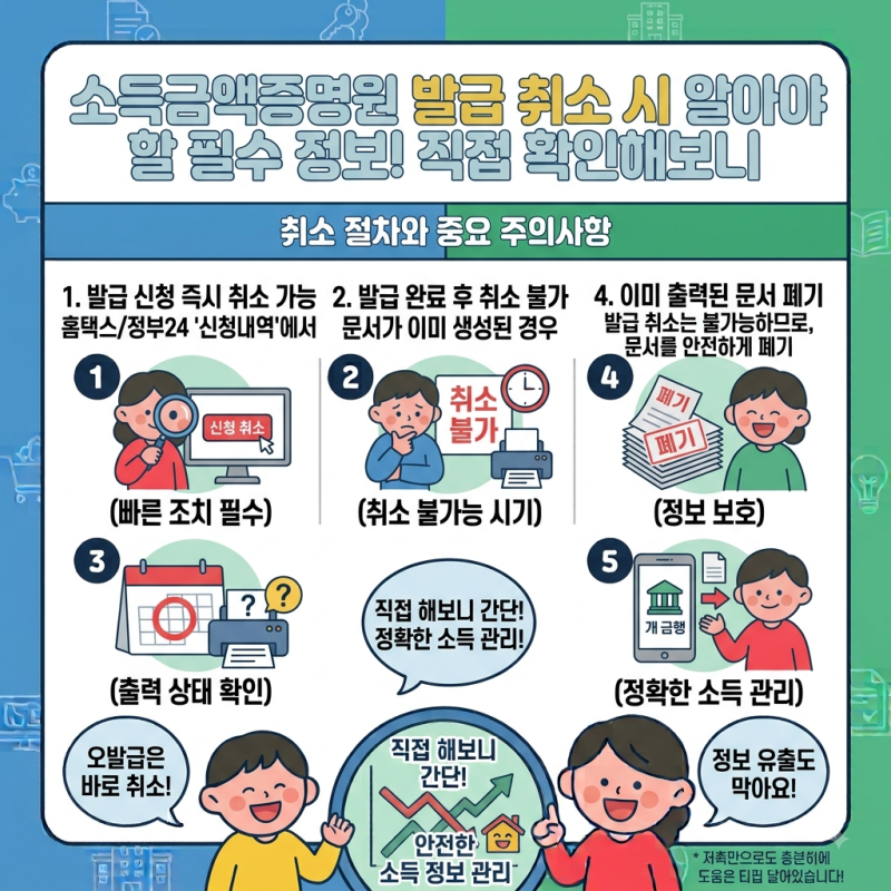 소득금액증명원 발급 취소 시 알아야 할 필수 정보, 직접 확인해보니다.