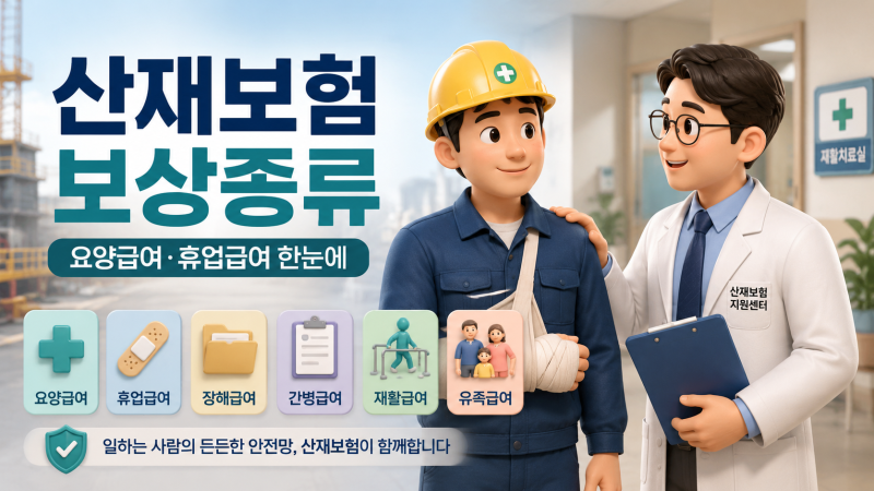 일하다 다쳤을 때 산재보험 보상 8가지｜요양급여 휴업급여 신청 조건 정리