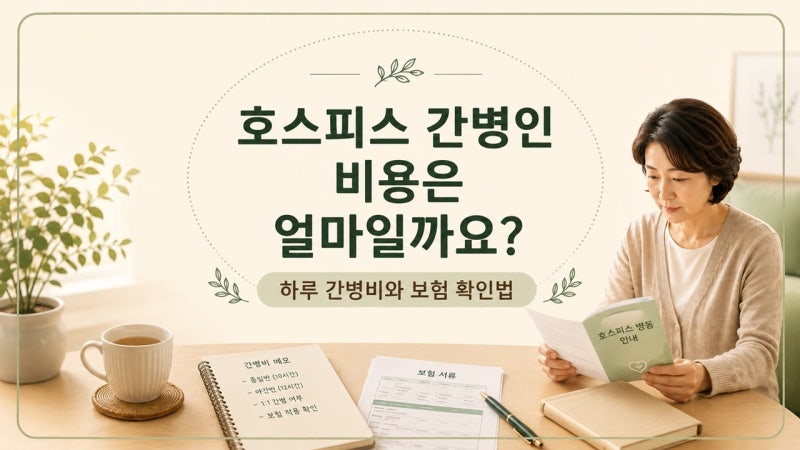 호스피스 간병인 비용은 얼마일까요?｜하루 간병비와 보험 확인법