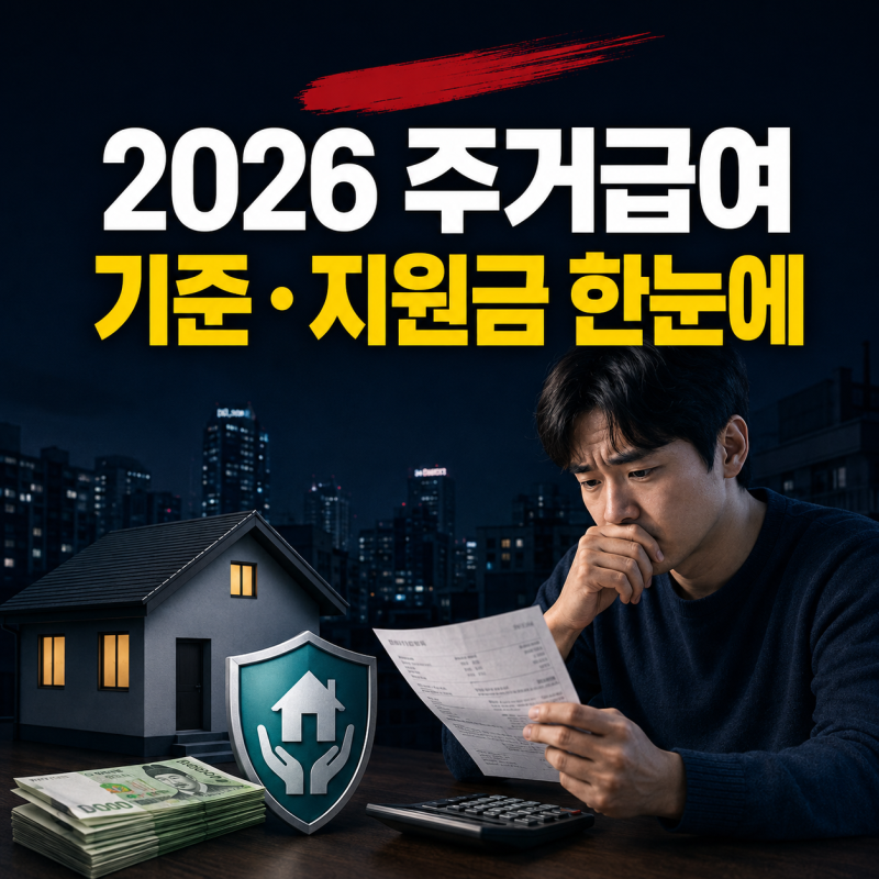 월세 내기 힘들다면 꼭 확인｜2026년 주거급여 기준과 기초생활수급자 지원금