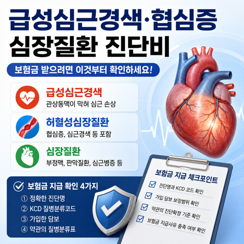 급성심근경색·허혈성심장질환 차이｜협심증·부정맥도 심장 진단비가 될까?