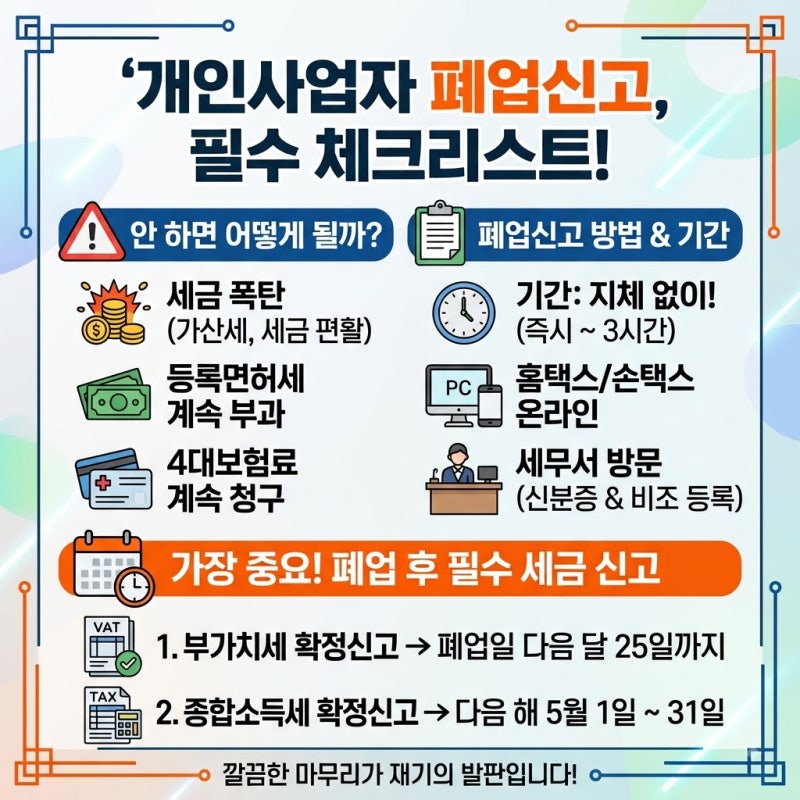 "개인사업자 폐업신고 꼭 해야할까?" 절차 기간 안하면 어떻게되는지 알아두기
