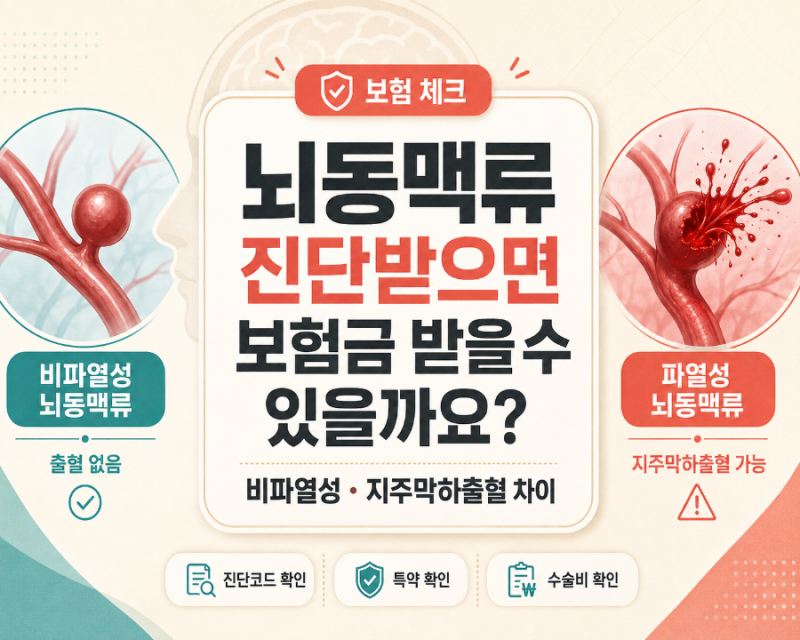 뇌동맥류 진단받으면 보험금 받을 수 있을까요?
