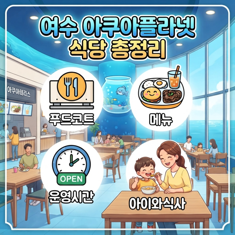 여수 아쿠아플라넷 식당 총정리, 푸드코트·메뉴·운영시간·아이와 식사까지