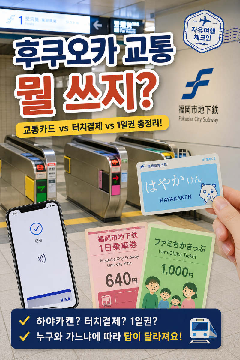 후쿠오카 교통패스 정말 사야 할까? 지하철 1일권·교통카드 비교