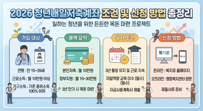 2026 청년내일저축계좌 조건 및 신청 방법 총정리