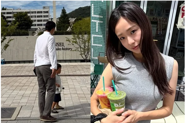 '결혼 4년차' 손연재, 9세 연상 금융맨 남편♥ 공개…아들과 노는 모습 '훈훈'