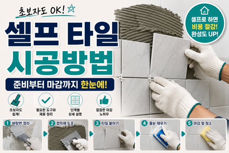 셀프 타일 시공방법｜초보자도 완성하는 타일 붙이기
