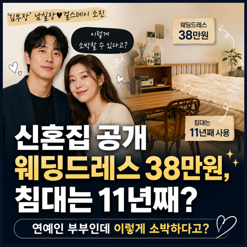 걸스데이 소진♥‘김부장’ 이동하 신혼집 공개…38만원 웨딩드레스에 11년 된 침대