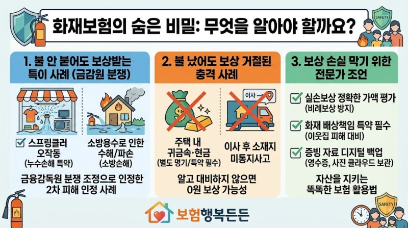 [보험실화든든] "불 안 붙었는데 보상받았다고? 화재보험의 특이한 보상과 거절사례"