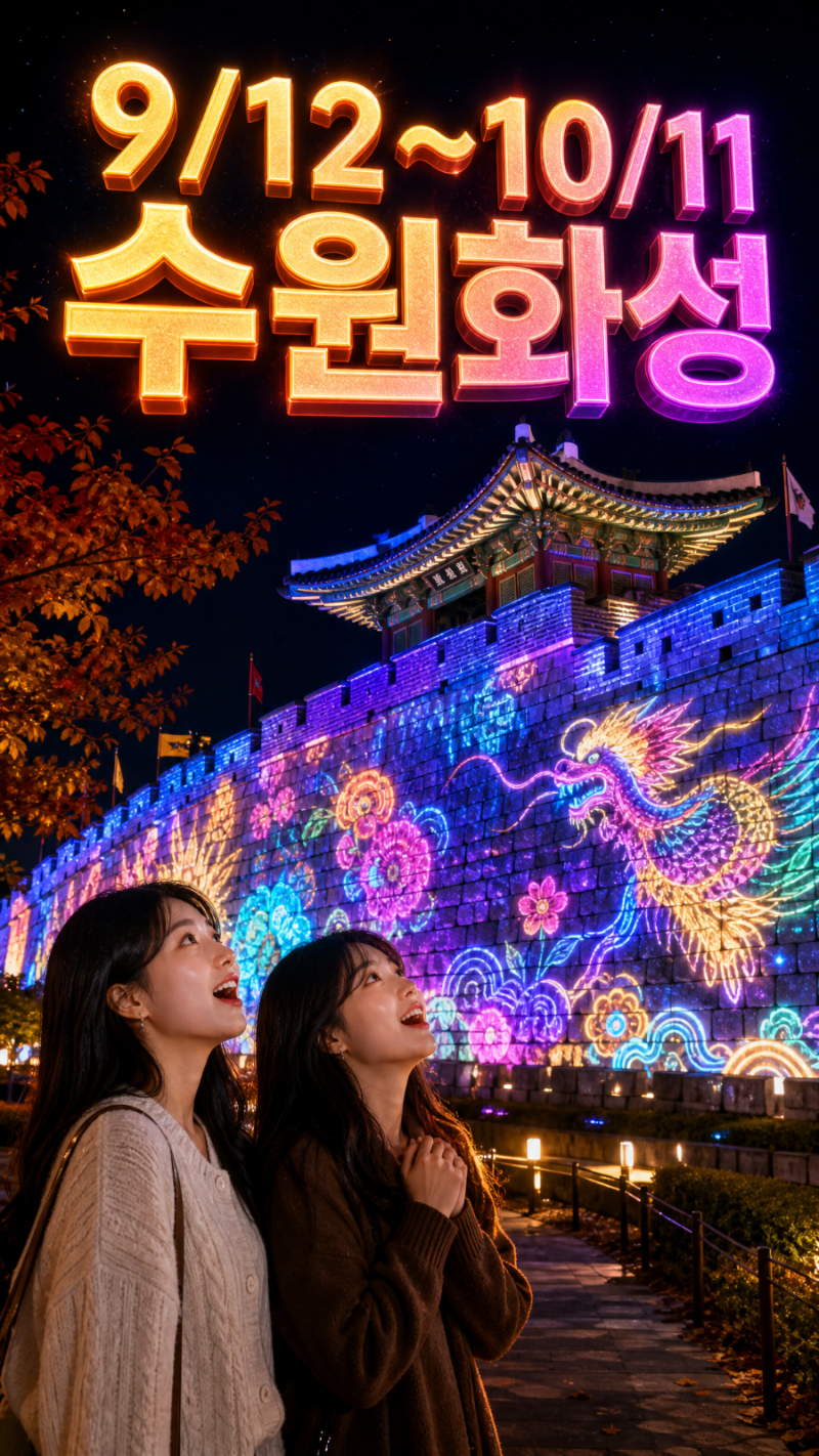 [2026년 9월 국내 축제 추천] 안 가면 후회하는 야경 끝판왕! 수원화성 미디어아트쇼 (일정, 주....