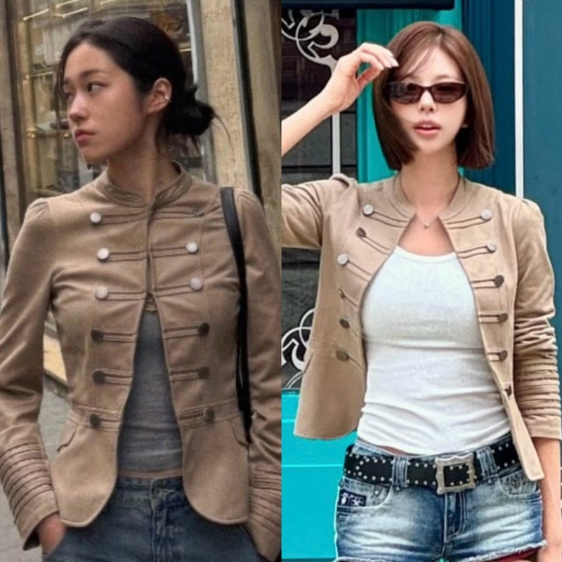 Solji Kim Go-eun's Napoleon Jacket: The Same Outfit, Different Vibes, Also Worn by Noh Yoon-seo