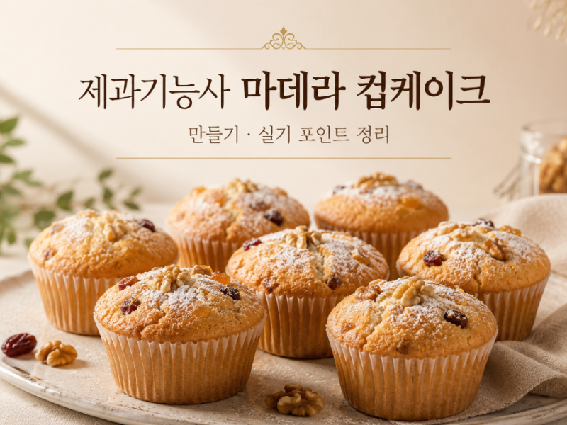 제과기능사 마데라 컵케이크 만들기｜적포도주 풍미 살리는 실기 레시피와 시험 팁