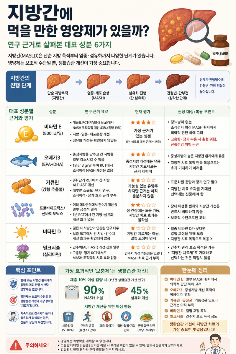 지방간에 먹을 만한 영양제가 있을까?