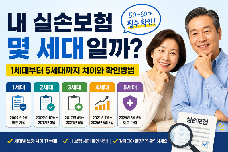 내 실손보험 몇 세대일까?｜1세대부터 5세대까지 차이와 확인방법 쉽게 설명