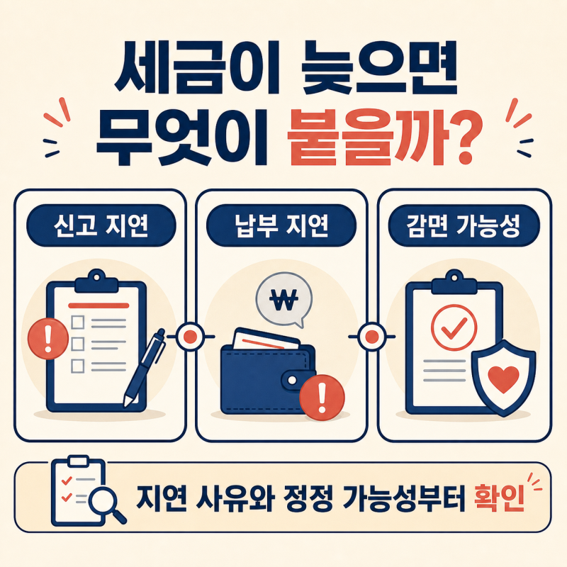 세금 늦으면 얼마나 더 내나 — 가산세 구조와 감면 타이밍