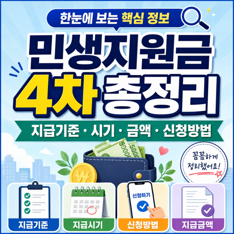2026 민생지원금 4차 지급될까? 지급기준,시기,금액,신청방법 현재까지 총정리