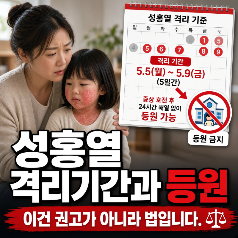성홍열 격리기간과 등원, 이건 권고가 아니라 법입니다