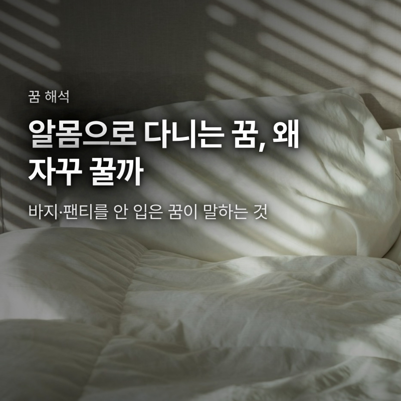 알몸으로 다니는 꿈, 바지 안 입은 꿈 해석과 심리 신호