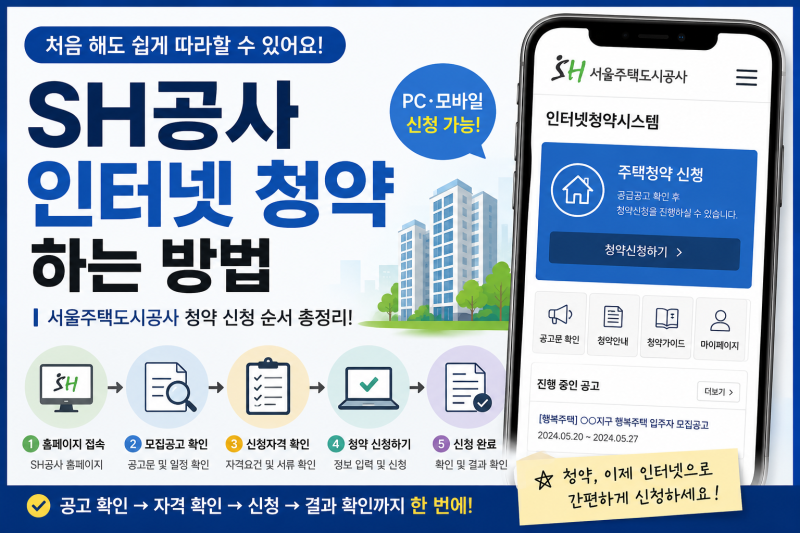 SH공사 인터넷 청약하는 방법｜서울주택도시공사 청약 신청 순서 총정리